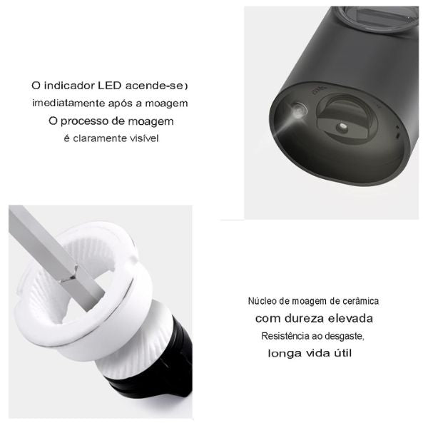 moedor de sal e pimenta inox