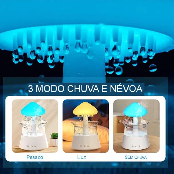 Umidificador de Ar e Difusor de Ambientes Nuvem de Chuva