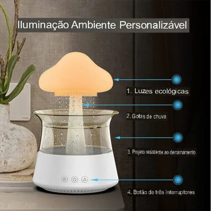 Umidificador de Ar e Difusor de Ambientes Nuvem de Chuva