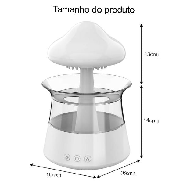 Umidificador de Ar e Difusor de Ambientes Nuvem de Chuva