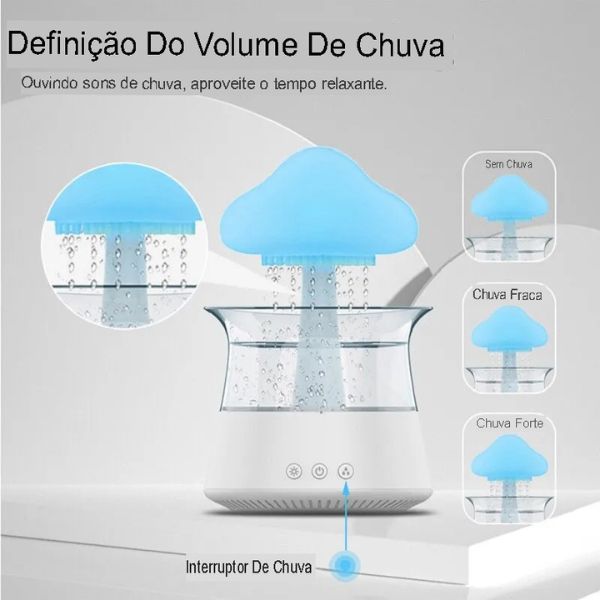 Umidificador de Ar e Difusor de Ambientes Nuvem de Chuva